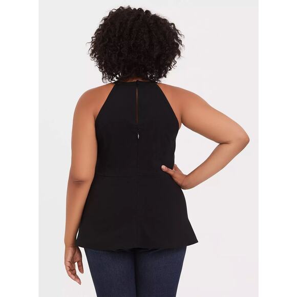Torrid Black Size 4 4X Bergaline High Neck Cage Front Top Tank - Picture 4 of 9